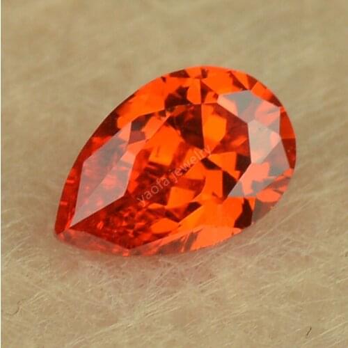 Wholesale 2*3~13*18mm Dark Orange Zircon CZ Gems Pear Shape Cut Lab Made Cubic Zirconia Loose Stone For Pendant Jewelry