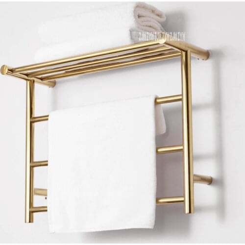 304 Stainless Steel Towel Titanium gold Warmer Bathroom Toilet Heated Towel Rail Wall Mounted Electric Heating Towel Drying Rack
