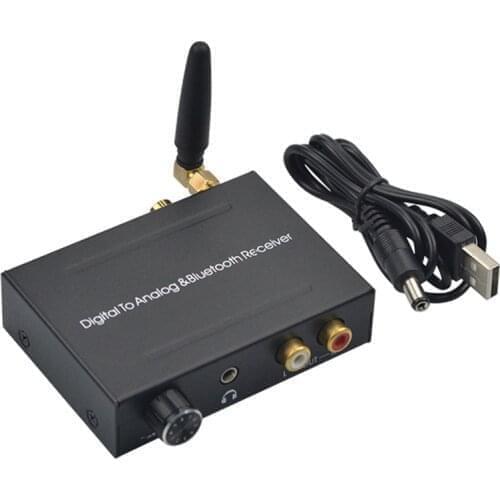 Digital to Analog Audio Signal Conversion 192kHz DAC Converter Bluetooth 5.0 Receiver RCA 3.5mm Jack Audio Converter Adapter