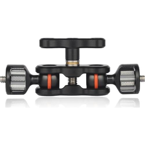 Adjustable Friction Hot Shoe Magic Arm Mount Adapter with Dual Ball Head Monitor Mount for DSLR Camera Rig/LED Flash Lights