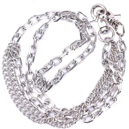 Rock Punk Double Layer Hook Trouser Pants Waist Link Belt Metal Chain Hip Hop Belts Chain For Women Men Clothes Accessories