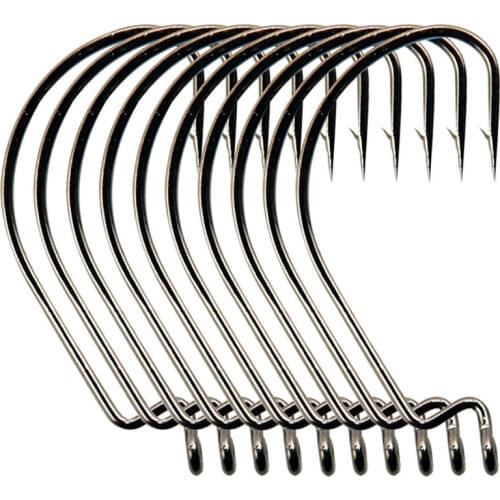 AS 100pcs/lot Texan Hooks Fishing Soft Worm Hooks High Carbon Steel Wide Super Lock Fishhooks Lure Softjerk Hooks Fishing Tackle