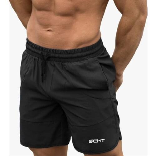Brand Men Gyms Fitness Loose Shorts Bodybuilding Joggers Summer Quick-dry Cool Short Pants Male Casual Beach Brand Sweatpants