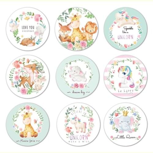 Cute cartoon envelope sealing sticker classic stationery label gift gift box sticker gift bag round sticker DIY party decoration