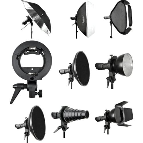 Godox S-Type Speedlite Bracket for Godox AD200 AD200pro V860II V850II T685 Yongnuo Meike Bowens Flash Softbox with Handle