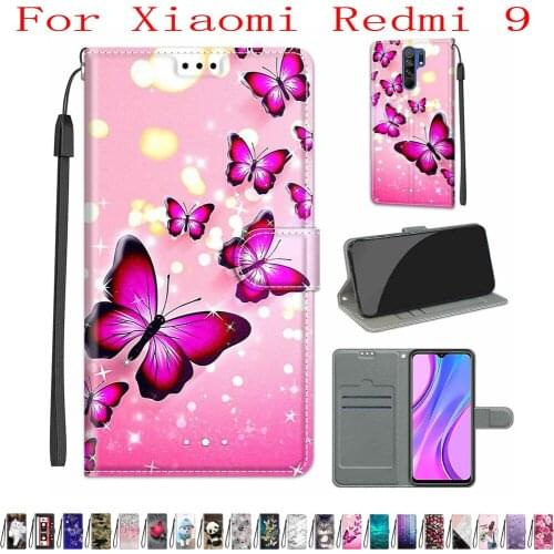 Sunjolly Case for Xiaomi Redmi 9 Wallet Stand Flip PU Leather Phone Case Cover coque capa for Xiaomi Redmi 9 Case Cover