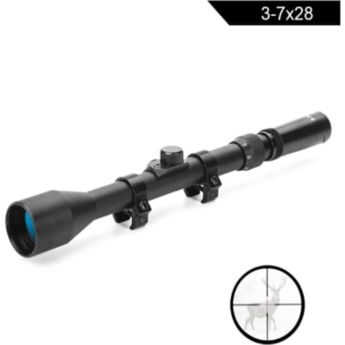 Tactical Optics Hunting Sight 3-7x28 Air Gun Rifle Scope For 11mm Rail Mount Crosshair Scopes Telescopic Outdoor Accessories