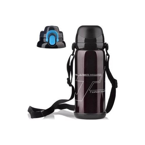 Stainless Steel Thermos Water Bottle(two Cup Lids)couple Sport Thermos Flask Bicycle Vacuum Flask Thermo Mug Bottle For Children