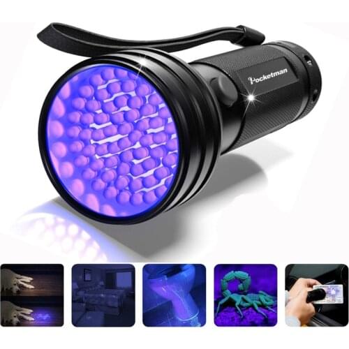 High quality 51LED UV Light 395-400nm LED UV Flashlight torch light lamp safety UV detection AAA battery