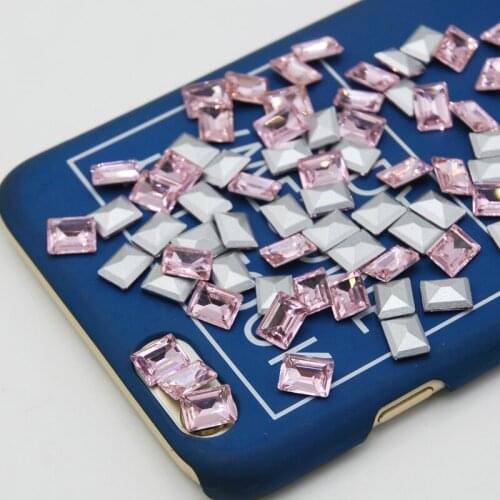 Pointback Rectangle Glue On Stone Light Pink Color Rhinestones 2x4mm 2.5x5mm 3x7mm 5x10mm 8x10mm Glass Crystal Beads For Dress