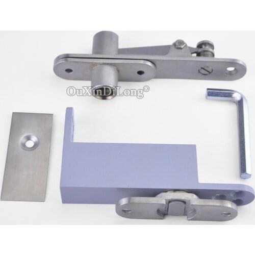 1Set 304 Stainless Steel Door Pivot Hinges Invisible Freely Rotary Door Hinges with Auto Soft Close Function Install Up and Down
