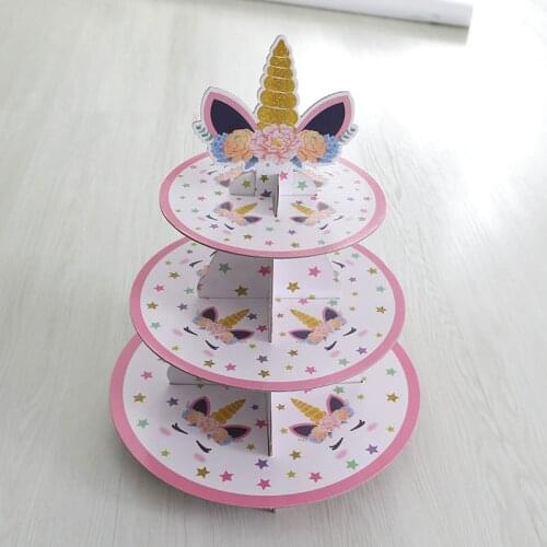 1Pc 3-Layer Paper Cake Stand Disposable Birthday Party Wedding Cake Decoration DIY Paper Craft Dessert Display Stand Cake Tools