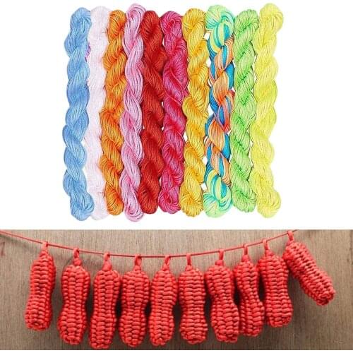 10pcs/set 1mx25m DIY Cord Macrame Thread Jewelry Making Binding Leather Sewing Chinese Knot Making Package