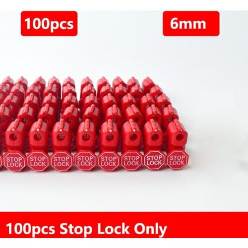 100pcs/Bag Red 6mm Stop Lock Store Display Security Hook Stem&peg Stoplok Plastic Anti-Theft Hook Stoplock EAS Security Tag