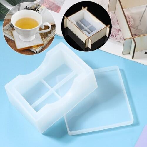 3pcs DIY Silicone Coaster Mold Set Epoxy Resin Coaster Mat + Storage Case DIY Crystal Drop Gel Clay Casting Supplies