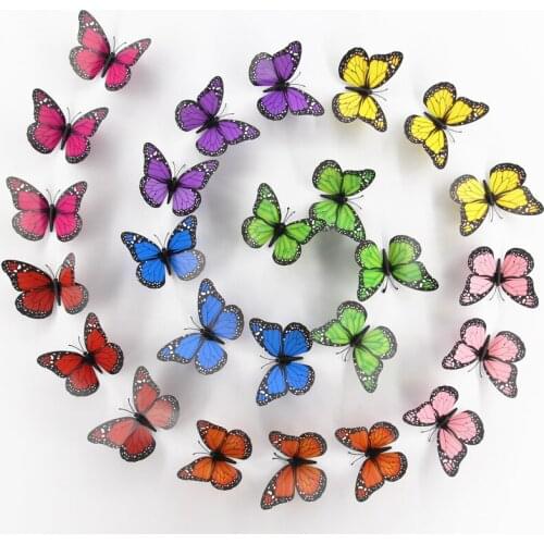 10pcs 12CM Simulation Butterfly Multiple Use 3D Butterfly Crafts For Hairpin Brooch Clothing Necklace Bracelet Wall Decoration