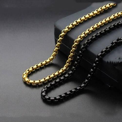 2.5/3/4mm black gold color Tone 316L Stainless Steel NK Chain Necklace For Man And Women Party Gift Jewelry