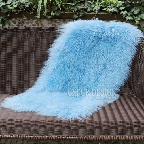 CX-D-24Y Great Quality Mongolian Lamb Fur Blankets Real Fur Carpet