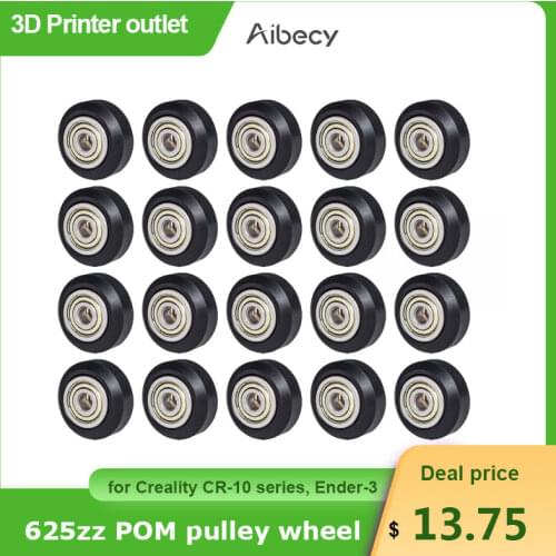 3D Printer Parts POM Pulley Wheel 625zz Idler Pulley Gear Passive Round Wheel Compatible with Creality Ender 3 CR-10 CR-10S