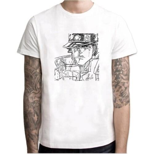 Jotaro Kujo JoJo Bizarre Adventure T Shirt Design Manga Anime T-shirt Cool Novelty Funny T Shirt Style Men Printed Fashion Tee
