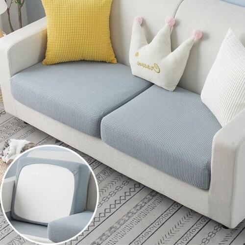Elastic L Shape Sofa Protection Cushion Cover Furniture Protection Cover Solid Color Plush Fabirc Stretch Slipcover Couch Covers