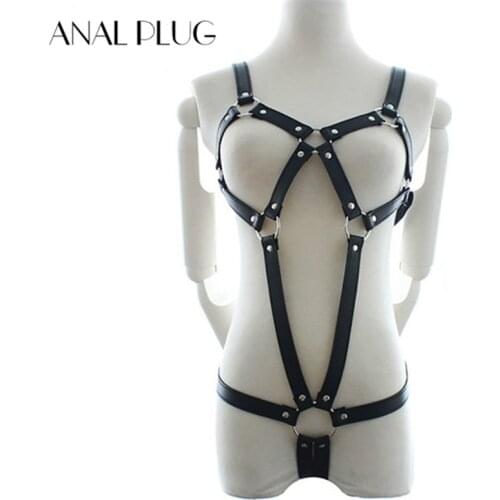 Leather Harnesses BDSM Bondage Restraints Fetish Body Bondage Harness Straps Belts sexy toys for Woman Adult Games