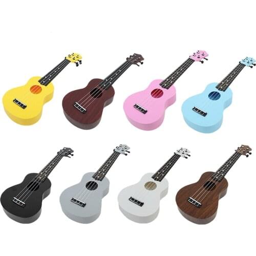 21 inch Children Ukulele Beginner Hawaii Guitar 8 Color Musical Instrument For Kids Christmas Gift 4 String UKE UK003