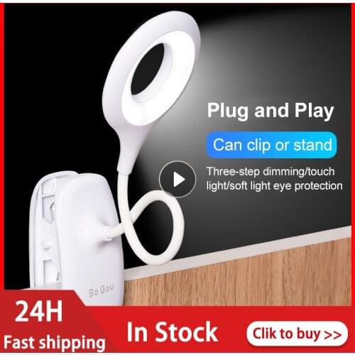 Flexo Table Lamp Led Desk Lamp Touch Clip Study Lamps Magnifier Gooseneck Desktop Usb Table Book Light Rechargeable Battery Home
