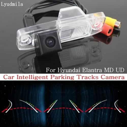 Lyudmila Car Intelligent Parking Tracks Camera FOR Hyundai Elantra MD UD / HD CCD Night Vision Back up Reverse Rear View Camera