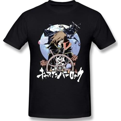Space Pirate Captain Harlock Arcadia Kei Yuki Tadashi Anime TShirts for Men Cool Funny Crewneck Cotton T Shirt 2020