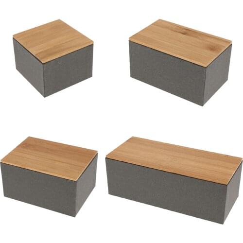 Kitchen Metal Storage Box With Bamboo Lid Bins Bread Sugar Boxes Tea Herb Storage Holder Food Containers Organizer