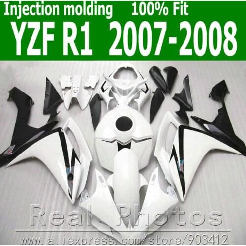 Injection molding fairings set for YAMAHA R1 fairing kit 2007 2008 white black plastic body kits 07 08 YZF R1 NB8