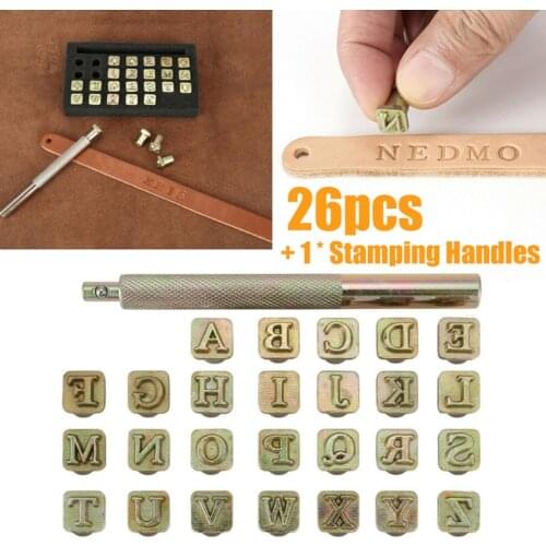 26pcs Alphabet Letter Leather Stamper Set Steel Punch Metal Leather Punching Tools for DIY Leather Craft Tools