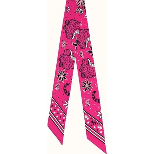 New Womens Headscarves Fashion Twill Satin Silk Scarf Female Slim Long Decorative Headbands Tied Bag Ribbon Hijab Scarf BS37