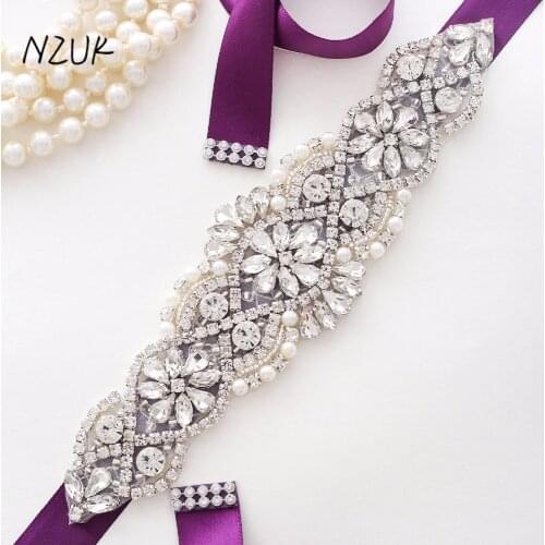 Wedding Belt Pearl Crystal Bridal Belt Rhinestones Wedding Dress Sash Cinturon Flores For Bridal Accessories Y104S