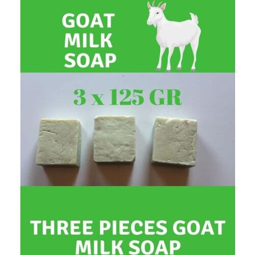 Organic Soap Goat Milk Handmade Natural Skincare Healty Essential Amino Acids Vitamins Use Hair Body 3 x125Gr Set Of Three pieces