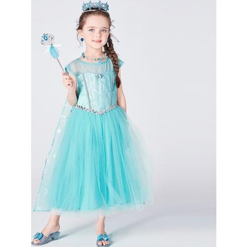 Disney Frozen Elsa Dress Girl Princess Costume Snow Queen Cosplay Children Clothing Baby Kids Elsa Halloween Vestido Dresses