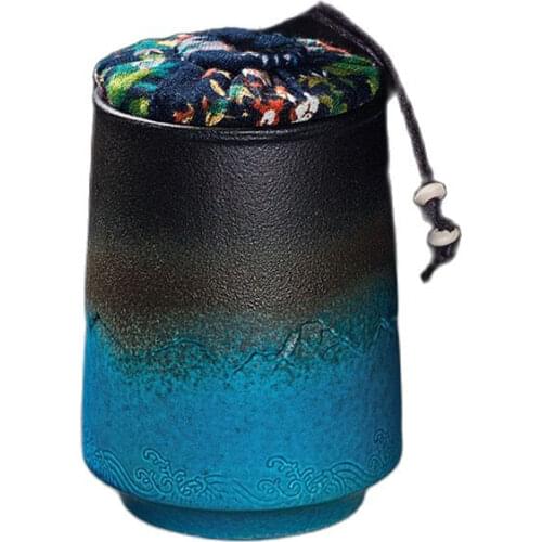 Retro Tea Container Ceramics Luxury Pot Sealed Pot Small Smell Proof Container Bag Storage Box Set Mini Tea Tins Organizer Gift