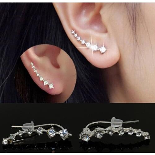 Showlove 2pc Zinc Alloy & Crystal Rhinestone Ear Earring Jewelry Body Piercing Jewelry