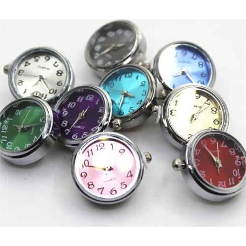 Mix Random Color 10pcs/lot Watch Snaps Buttons Charms DIY Snaps Bracelets Ginger Snap Jewelry Watch Face Click Snap Buttons