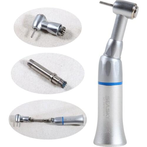 Dental Slow Speed Air Turbine Contra Angle Handpiece Push Button External water spray Fit Bur 1.6FG burs