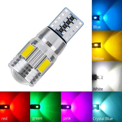 T10 W5W White Blue License Plate Bulb Brake Parking Turn Signal Trunk Led Auto Car CANBUS Error Free 5730 6SMD 194 501 Dome Lamp