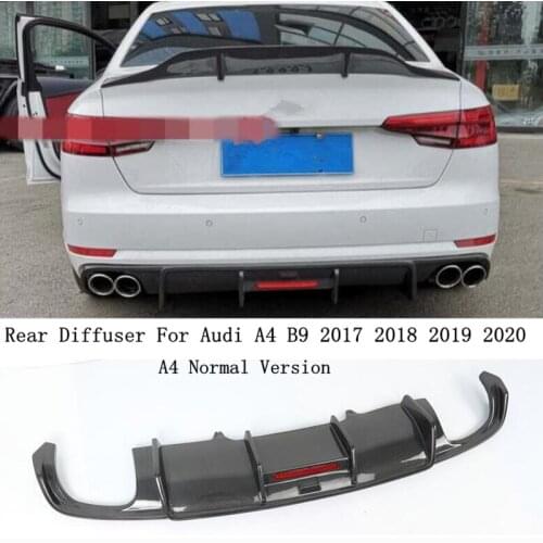 Carbon Fiber Rear Diffuser Lip Spoiler For Audi A4 B9 2017 2018 2019 2020 Bumper Splitters High Quality Accessories