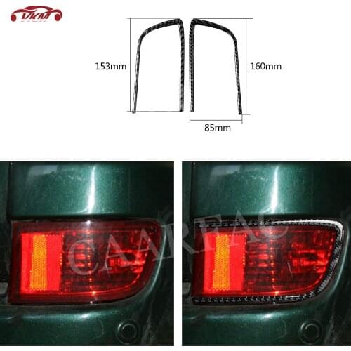 Carbon Fiber Taillight Rear Trunk Lamp Exterior Trim Frame Cover Stickers For Toyota Land Cruiser Prado 2003-2009
