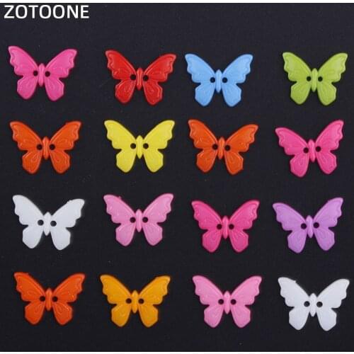 ZOTOONE 20Pcs Handmade Colorful Butterfly Buttons for Clothing Scrapbooking Accessories Sewing Coats DIY Craft Decoration E