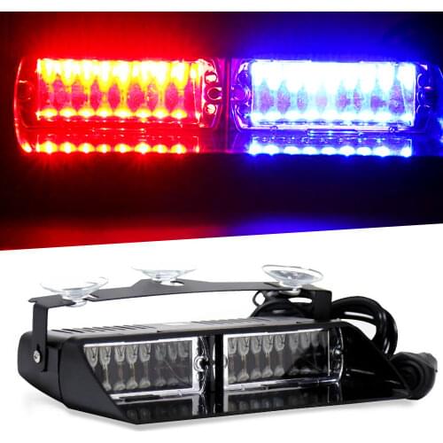16 LED Car Strobe Flash Light RGB Changeable Car Signal Sunlight Emergency Police Windshield Warning Lights for S2 Viper Style