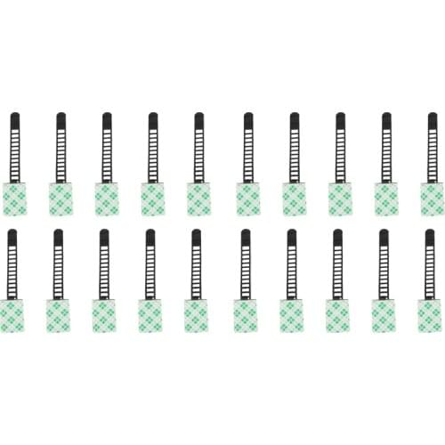 20Pcs Black Sticky Adjustable Wire Ties Cable Clips Clamp Plastic Self Adhesive Cable Ties Fix Holder Clips