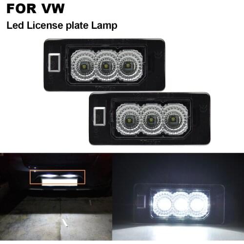 2X Canbus White Lamps LED License Number Plate Light For VW Golf VI Variant Jetta Passat Variant Sharan 7N Touran GP2 Touareg II