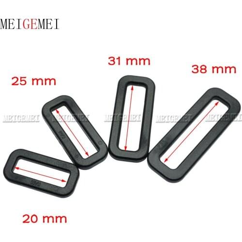 5pcs Plastic Loops Looploc Rectangle Rings Adjustable Buckles Belt buckle Belt clip For Backpacks Straps Black