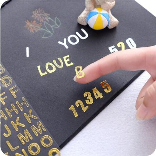 6 pcs/Lot Twinkle sticker Gold Silver number Handwriting alphabet stickers for album diary scrapbooking DIY Stationery